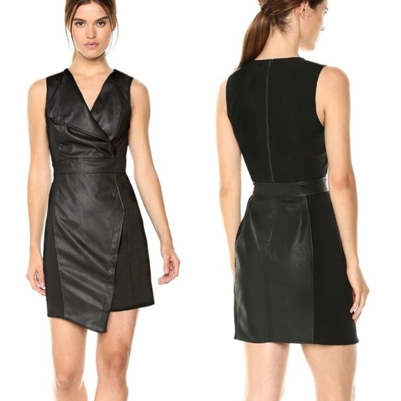 BCBG Max Azria Knit & Faux leather sheath dress - Picture 2 of 3